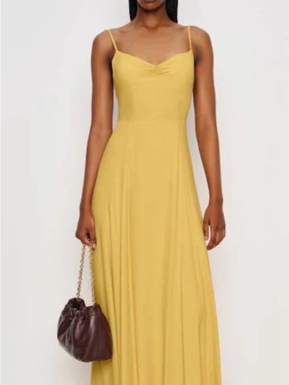 Reformation Mustard Yellow Spaghetti-Strap Maxi Dress

22